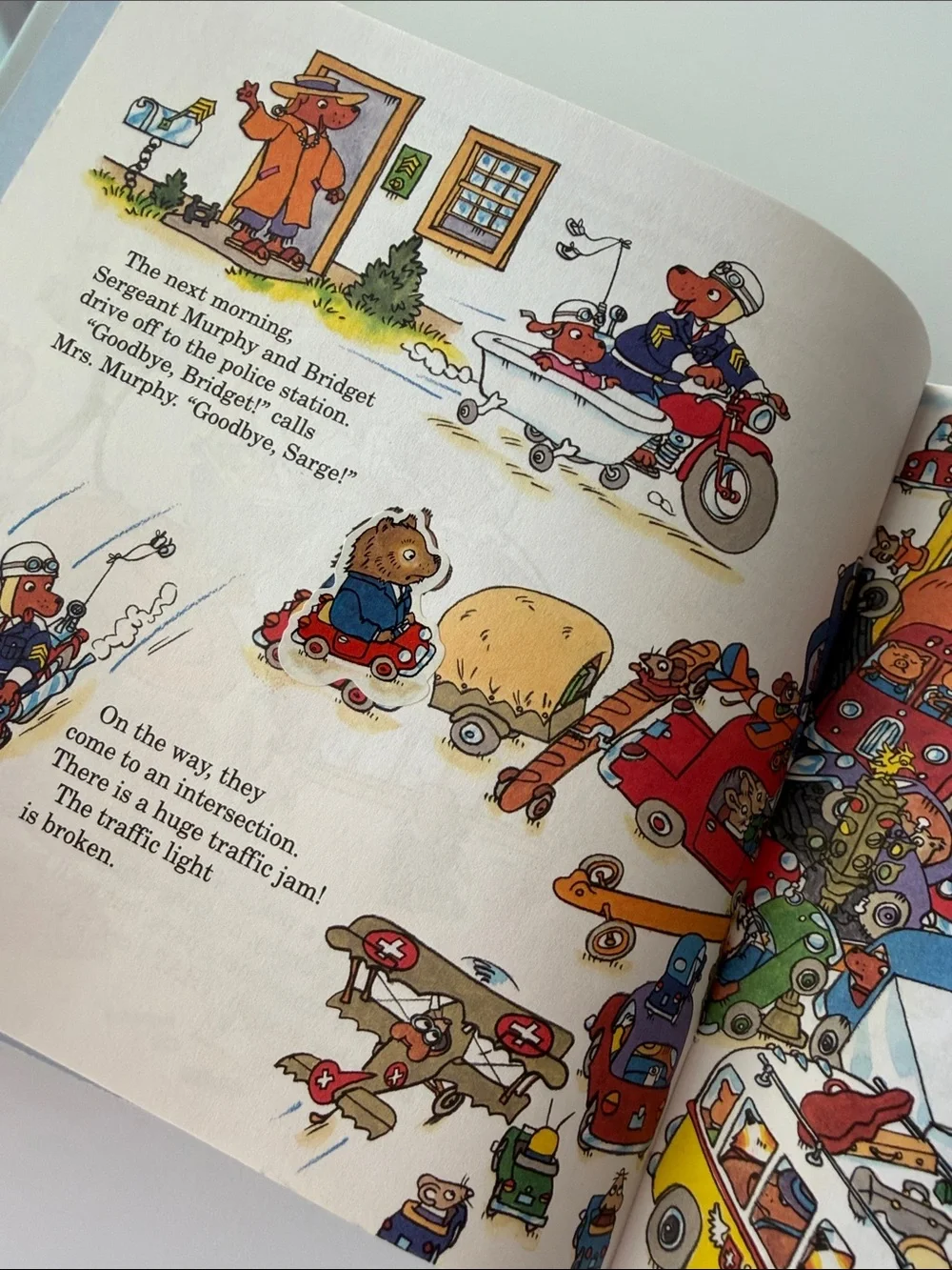 's A Day at the Police Station - Children's Sticker Book (White/Red)